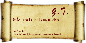 Görbicz Tavaszka névjegykártya